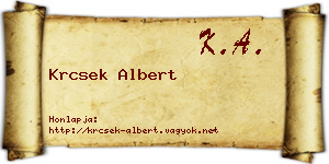 Krcsek Albert névjegykártya